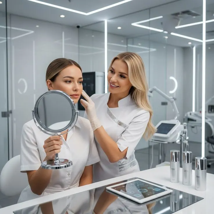 Preenchimento facial com ácido hialurônico para volumização e contorno